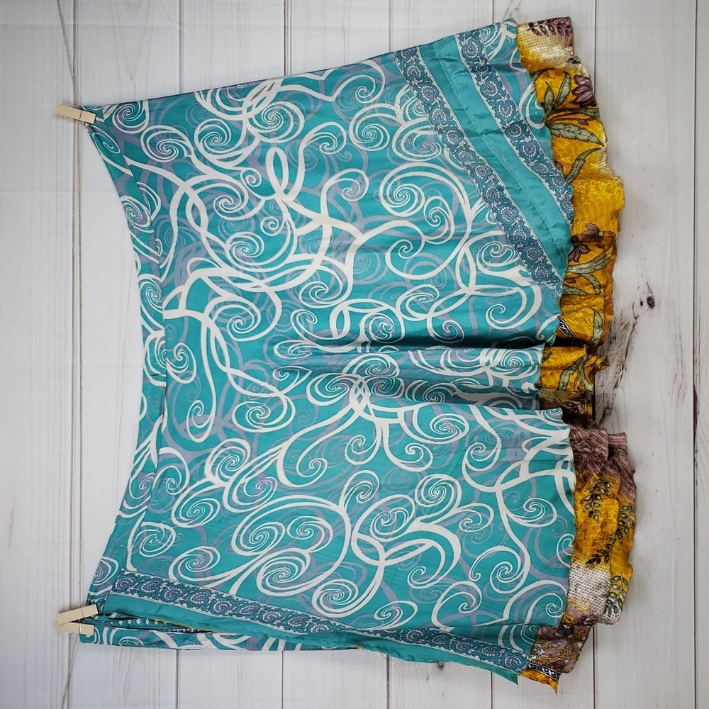 Darn Good Yarn Sari Silk Wrap Skirt Tea Goddess - Picture 5 of 16